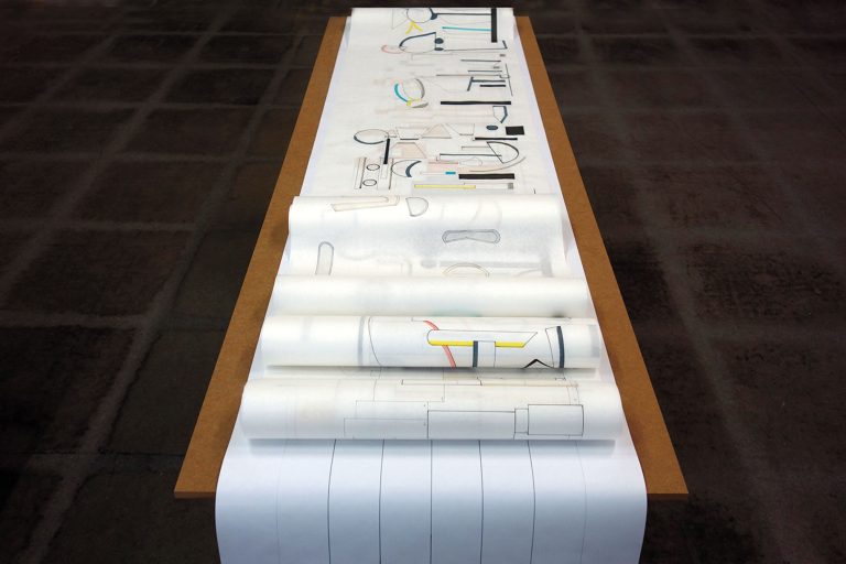 Evy Jokhova, Wotruba Score. Melodies and Blueprint, 2016, detail, installation view, das weisse haus, Hegelgasse 14