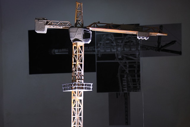 Gillian Brett, Wir bauen Zukunft (#Crane), 2016, installation