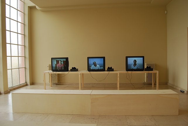 Ana de Almeida, 12.1989, 2011, VHS Eyewithnessing reenactment of Al Wahda‘s shipwreck, video installation at the Serralves Foundation in Oporto, Portugal