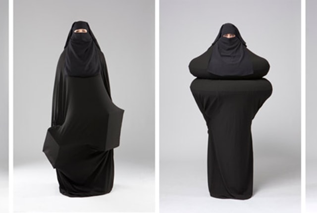 Nicole Weniger, Guess what I wear under my Burka, 2012, photo © Digitale Fotowerkstätte
