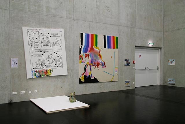Daniel Ferstl, installation view, mixed media, at palais kabelwerk in Vienna