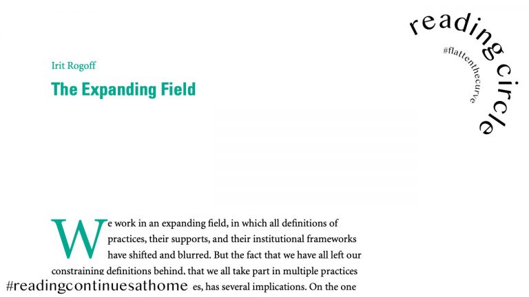View form article “The Expanding Field” by Irit Rogoff